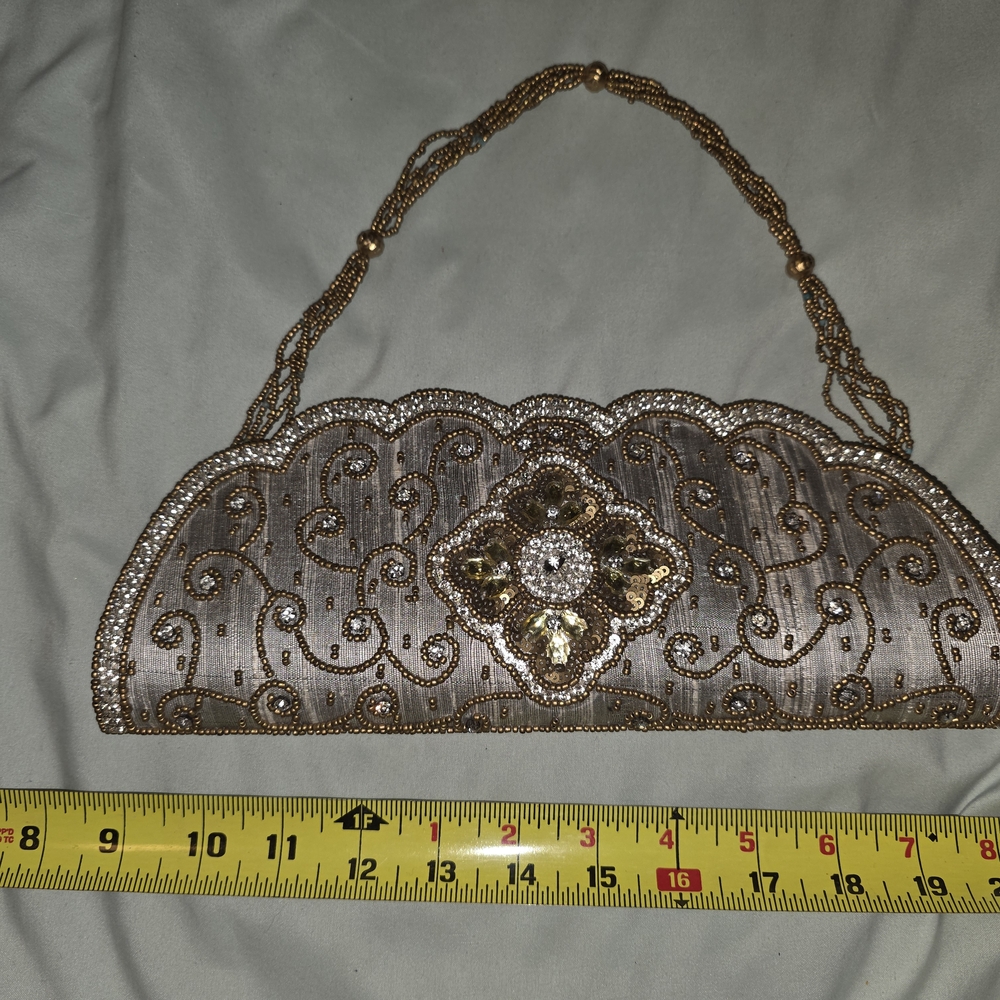 Elegant Gold and Silver Evening Clutch